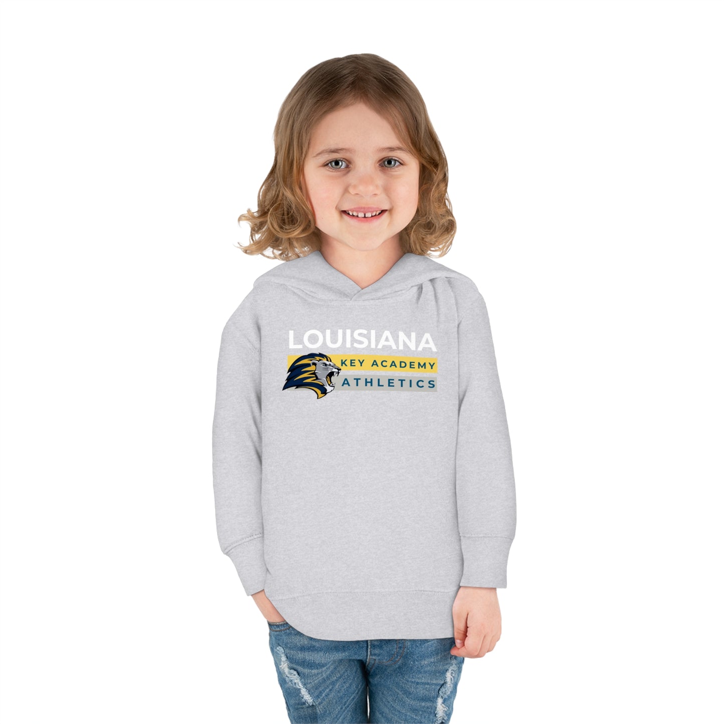 Louisiana Key Academy Striped Athletics Toddler Pullover Fleece Hoodie
