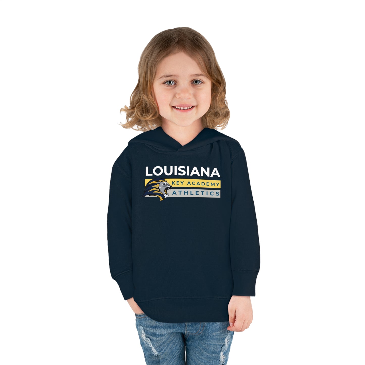 Louisiana Key Academy Striped Athletics Toddler Pullover Fleece Hoodie