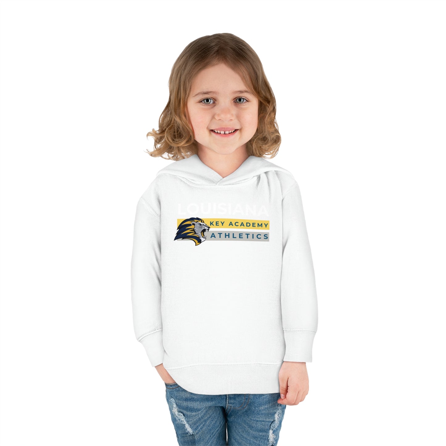 Louisiana Key Academy Striped Athletics Toddler Pullover Fleece Hoodie