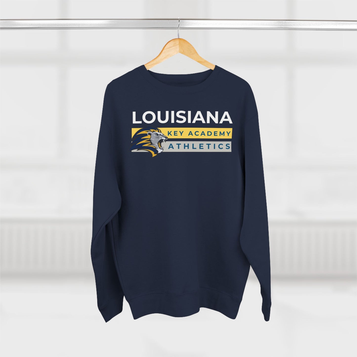 Louisiana Key Academy Striped Athletics Adult Crewneck Sweatshirt