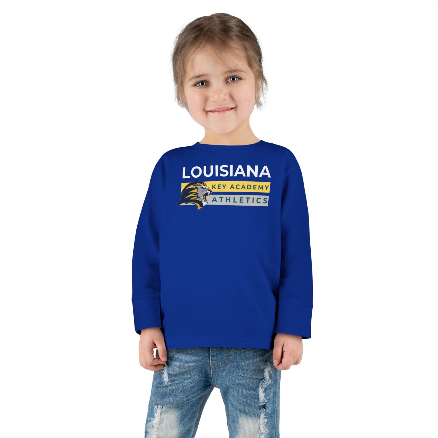 Louisiana Key Academy Striped Athletics Toddler Long Sleeve Tee
