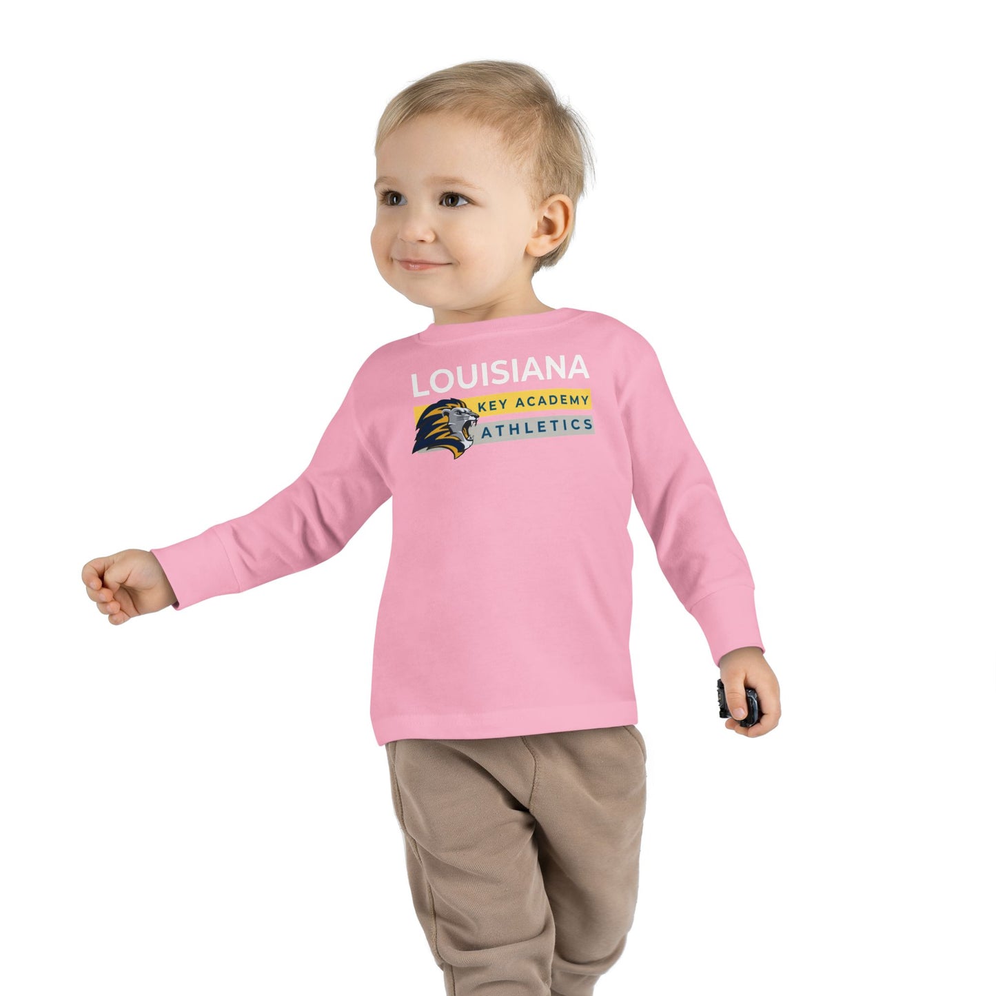 Louisiana Key Academy Striped Athletics Toddler Long Sleeve Tee