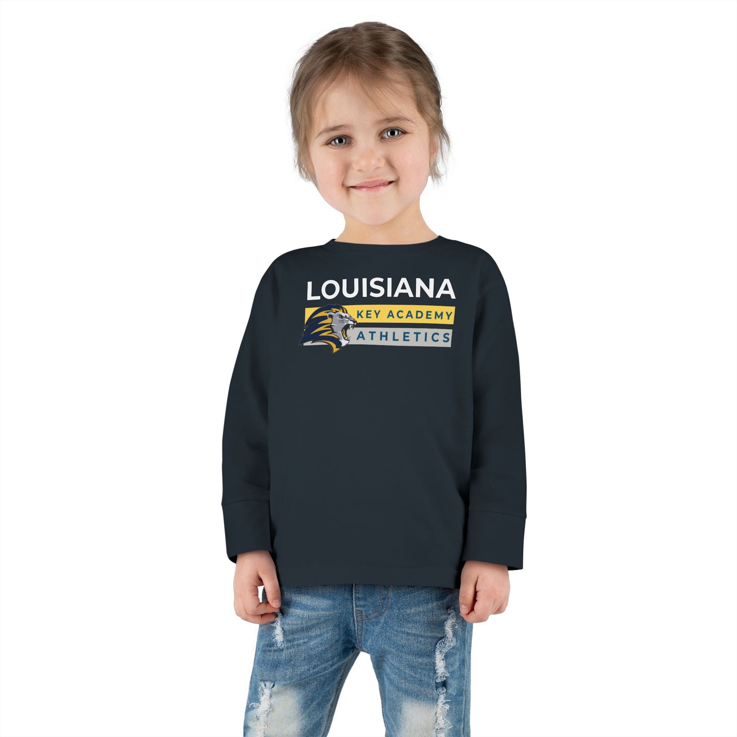 Louisiana Key Academy Striped Athletics Toddler Long Sleeve Tee