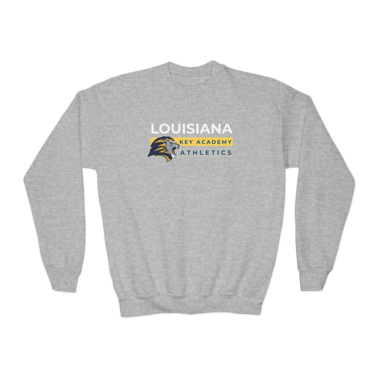 Louisiana Key Academy Striped Athletics Youth Crewneck Sweatshirt