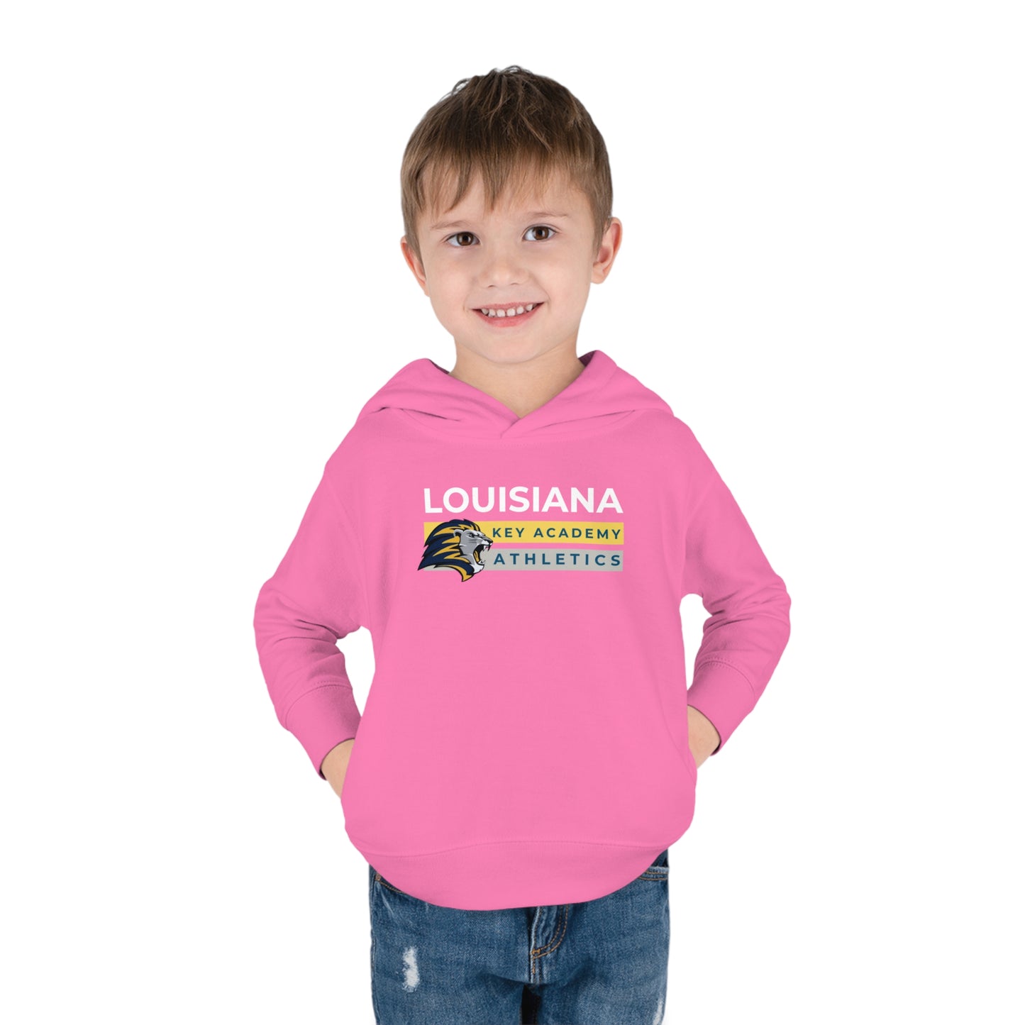 Louisiana Key Academy Striped Athletics Toddler Pullover Fleece Hoodie