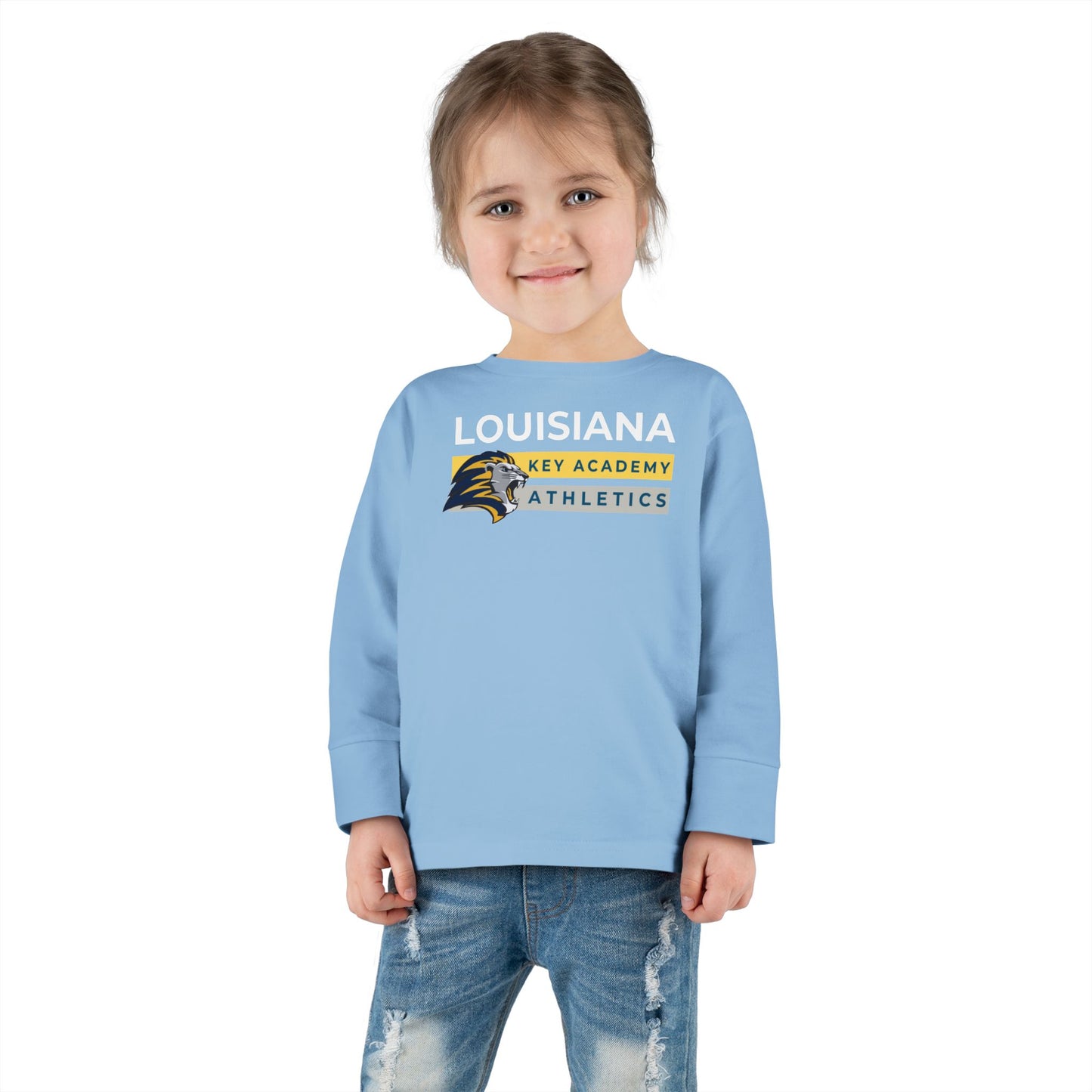 Louisiana Key Academy Striped Athletics Toddler Long Sleeve Tee