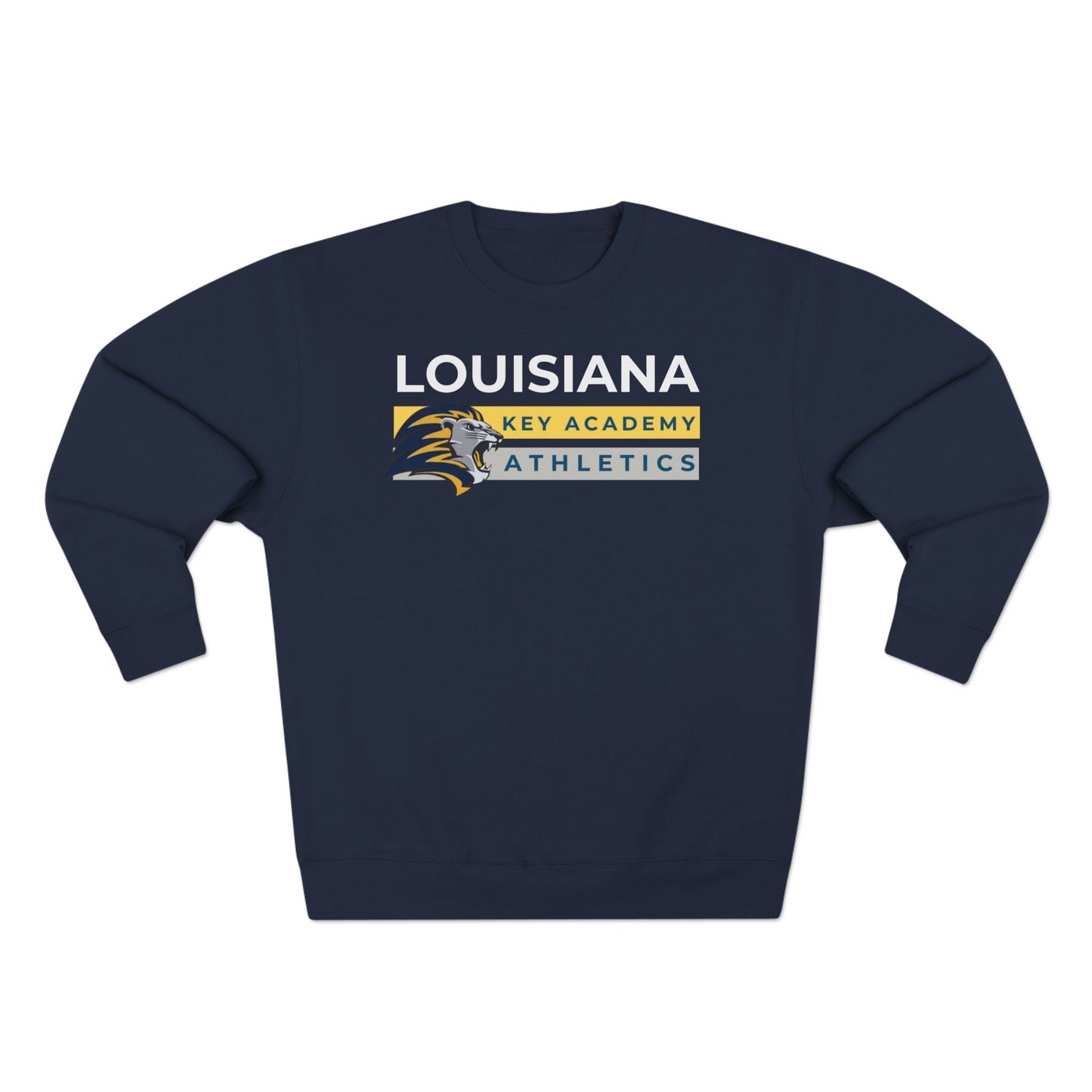 Louisiana Key Academy Striped Athletics Adult Crewneck Sweatshirt