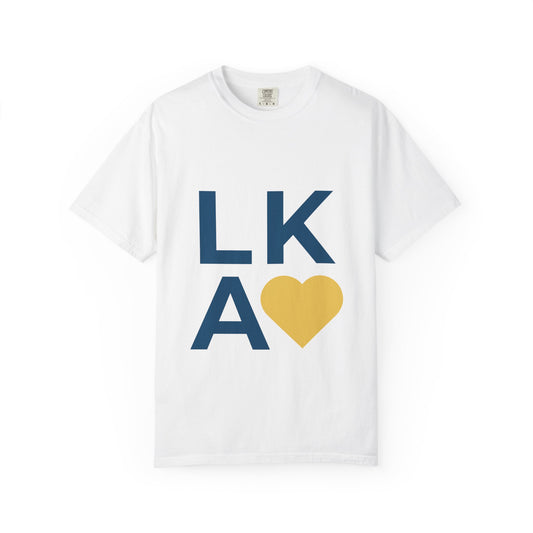 Unisex Garment-Dyed T-Shirt with LKA Heart Design, Casual Wear, Gift for Friends, Love T-Shirt, Holiday Apparel, Everyday Comfort