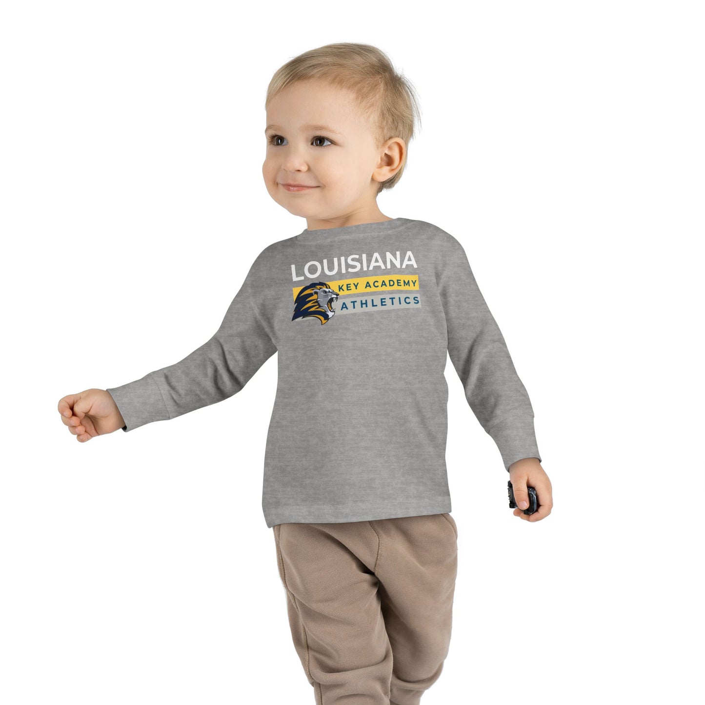 Louisiana Key Academy Striped Athletics Toddler Long Sleeve Tee