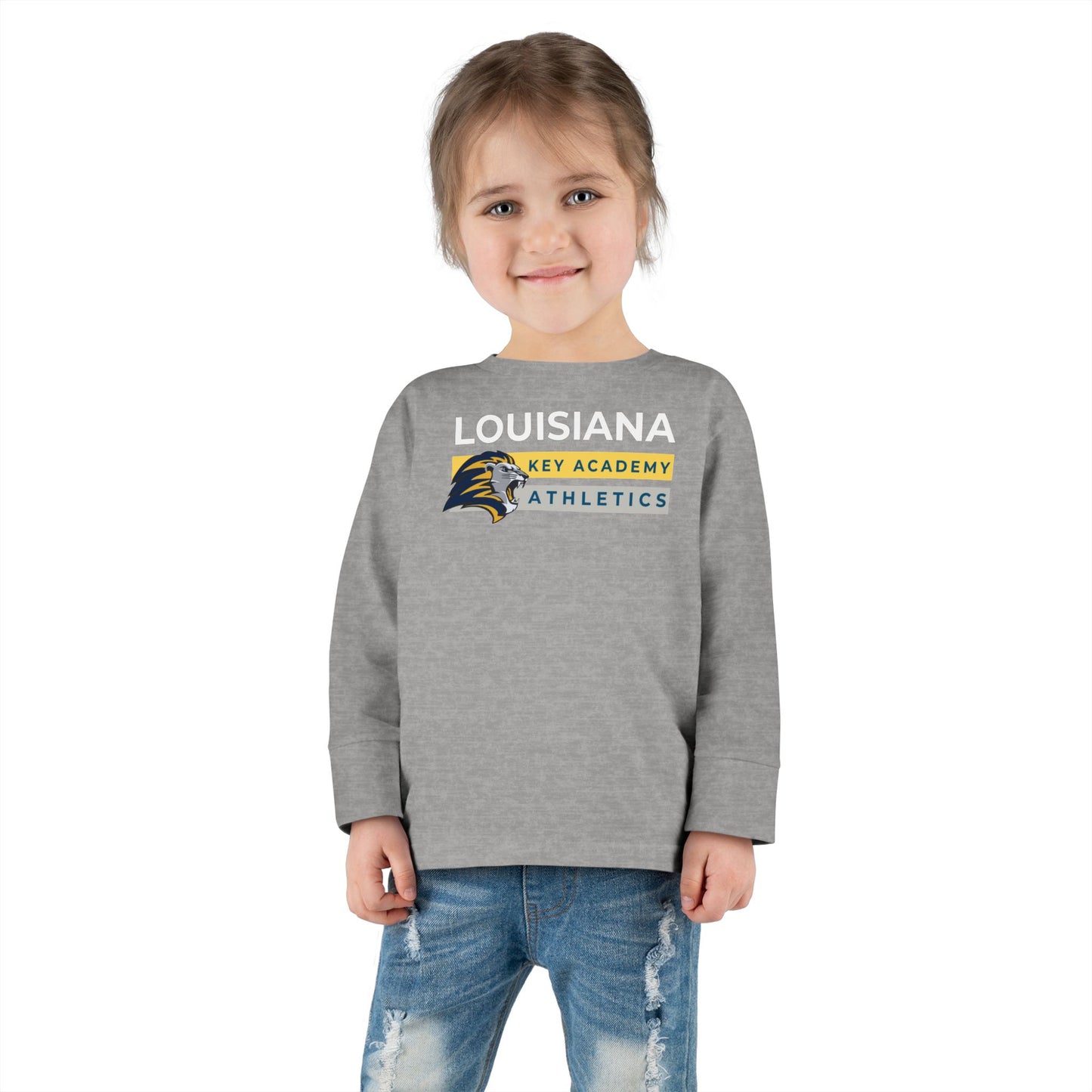 Louisiana Key Academy Striped Athletics Toddler Long Sleeve Tee