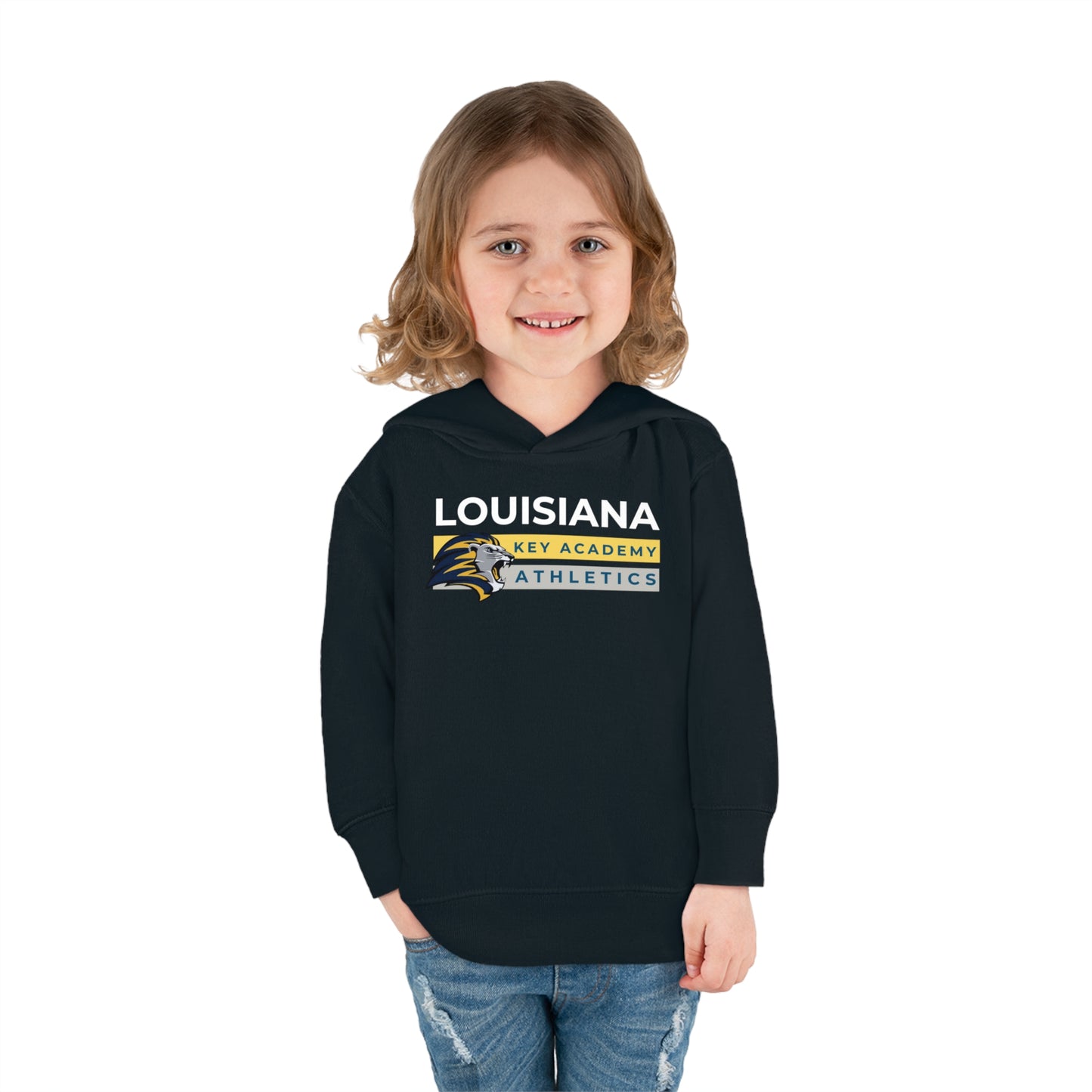 Louisiana Key Academy Striped Athletics Toddler Pullover Fleece Hoodie