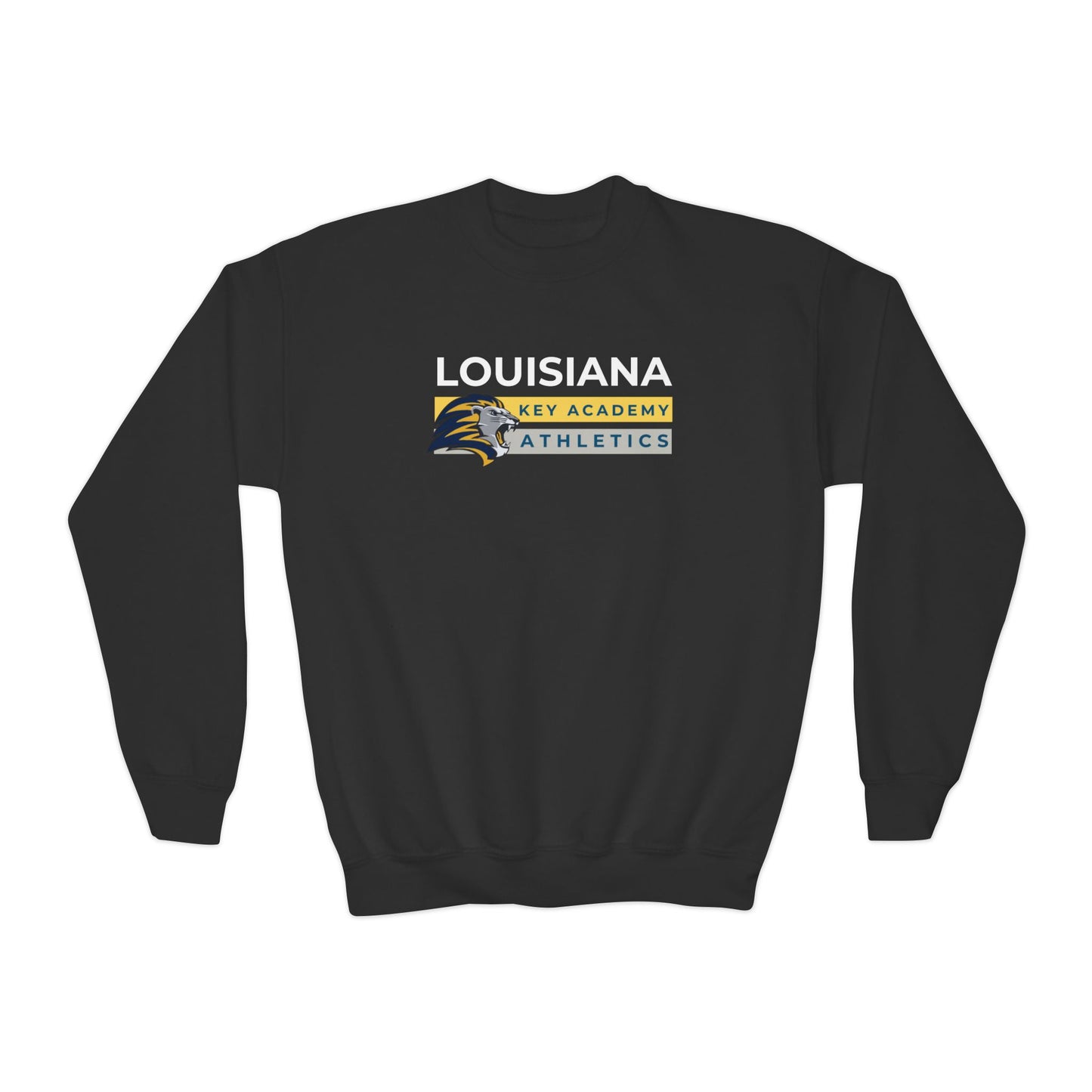 Louisiana Key Academy Striped Athletics Youth Crewneck Sweatshirt