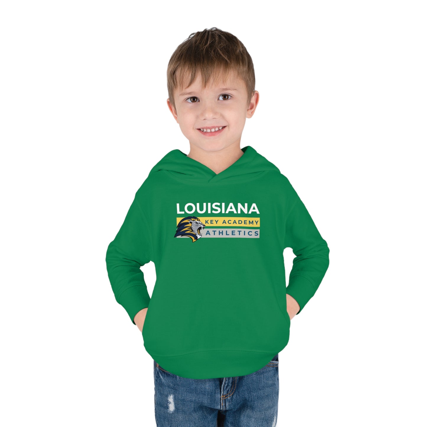 Louisiana Key Academy Striped Athletics Toddler Pullover Fleece Hoodie