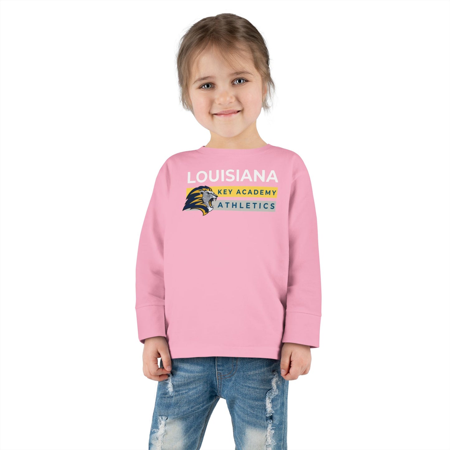 Louisiana Key Academy Striped Athletics Toddler Long Sleeve Tee