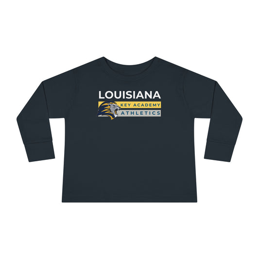 Louisiana Key Academy Striped Athletics Toddler Long Sleeve Tee