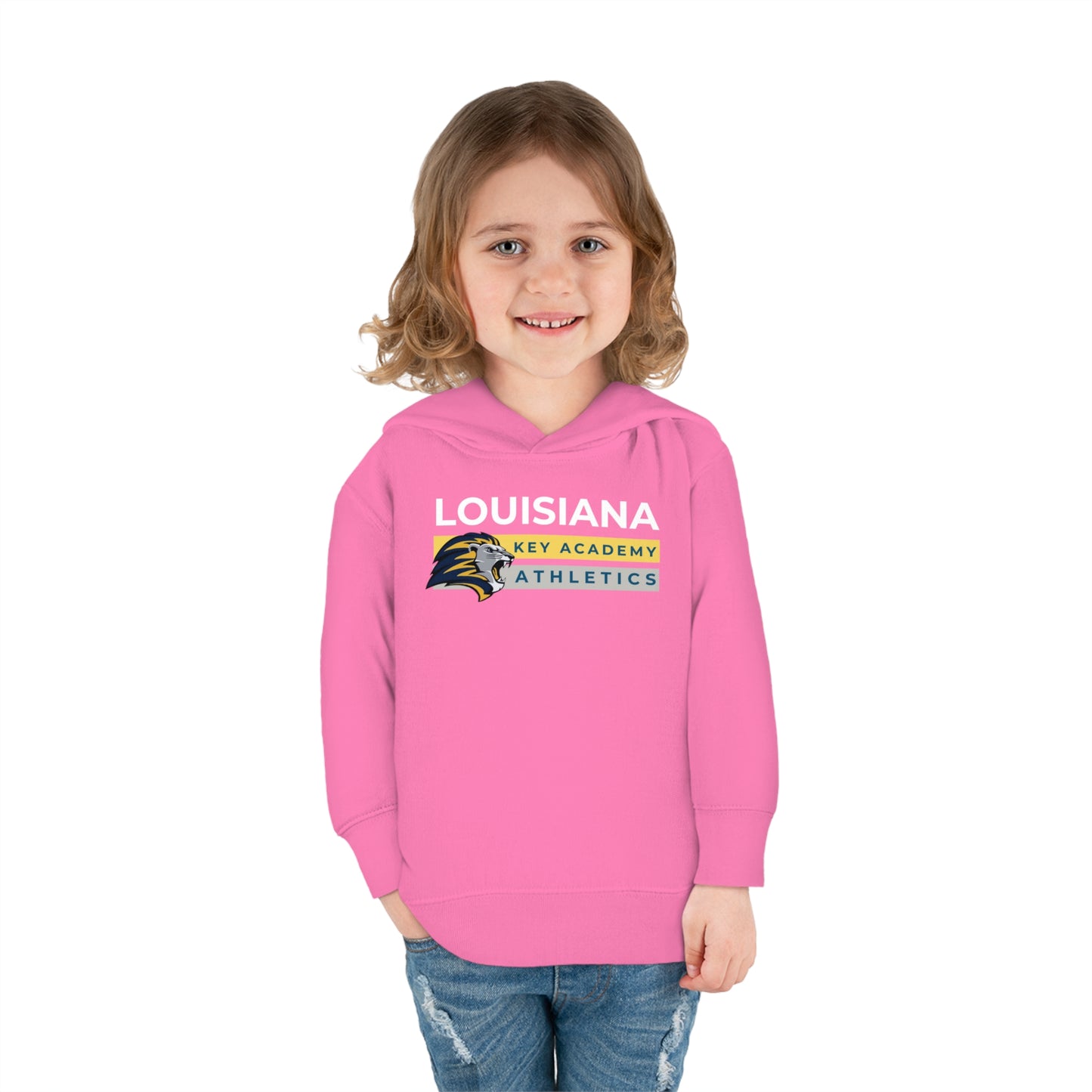 Louisiana Key Academy Striped Athletics Toddler Pullover Fleece Hoodie