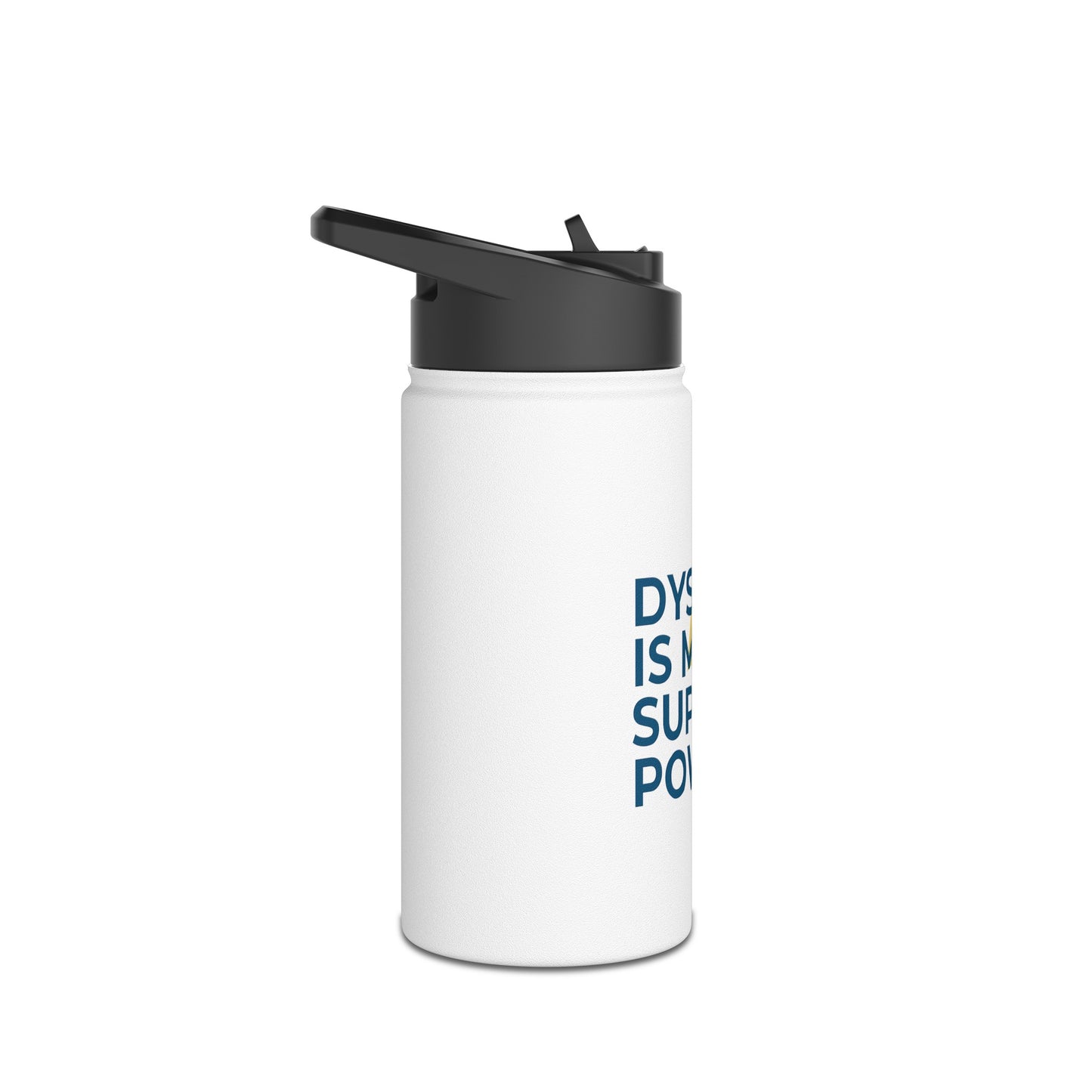 Dyslexia Is My Superpower Lightning Stainless Steel Water Bottle