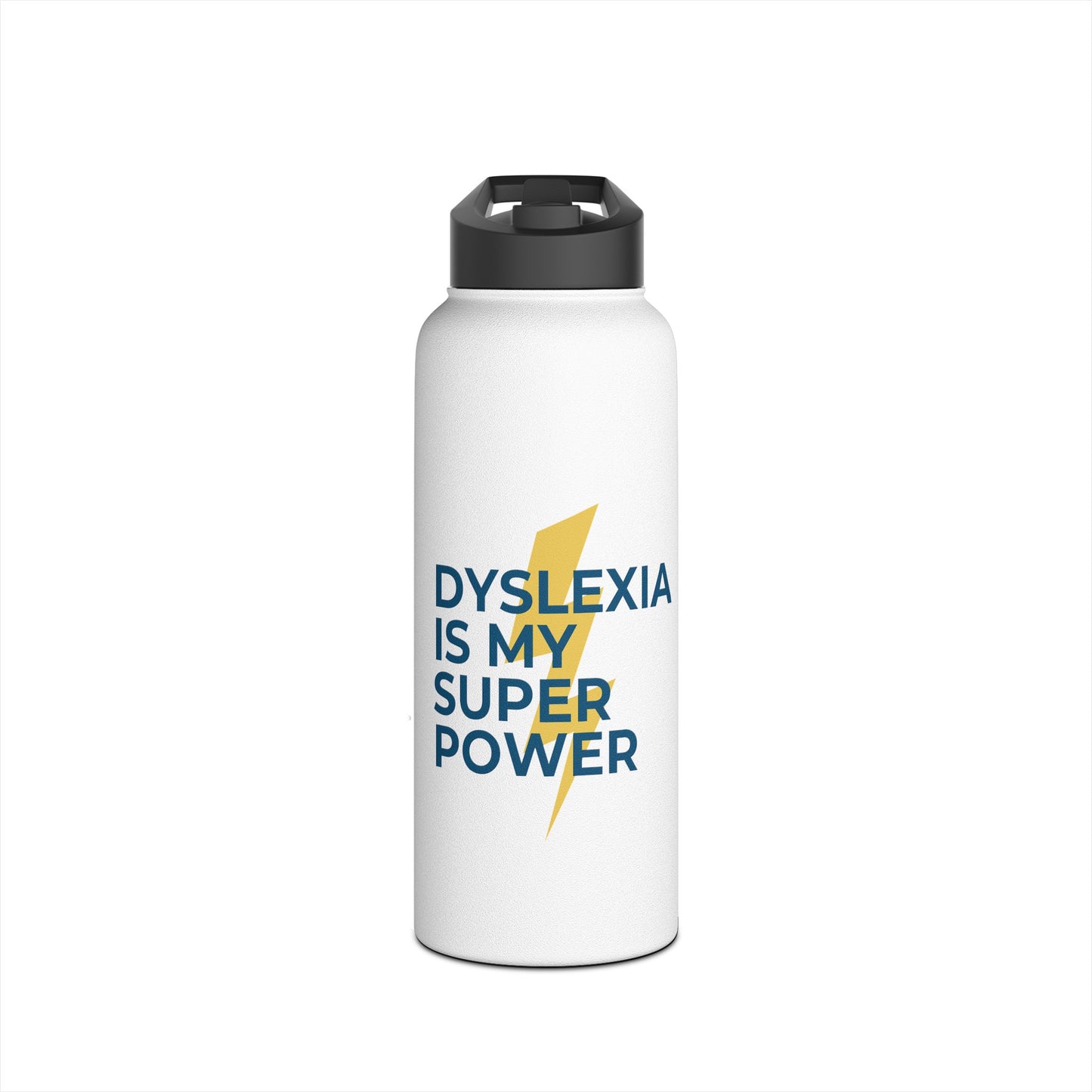 Dyslexia Is My Superpower Lightning Stainless Steel Water Bottle