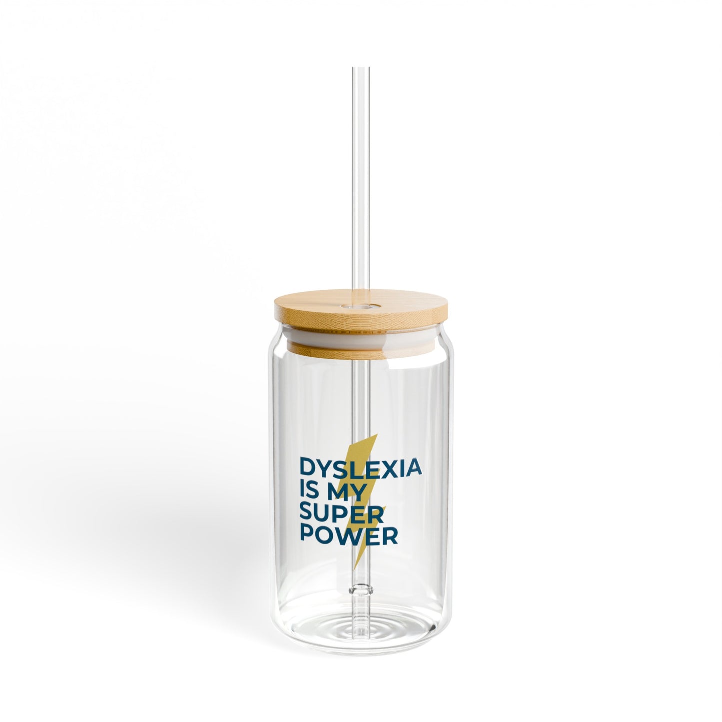 Dyslexia Is My Superpower Lightning Sipper Glass, 16oz