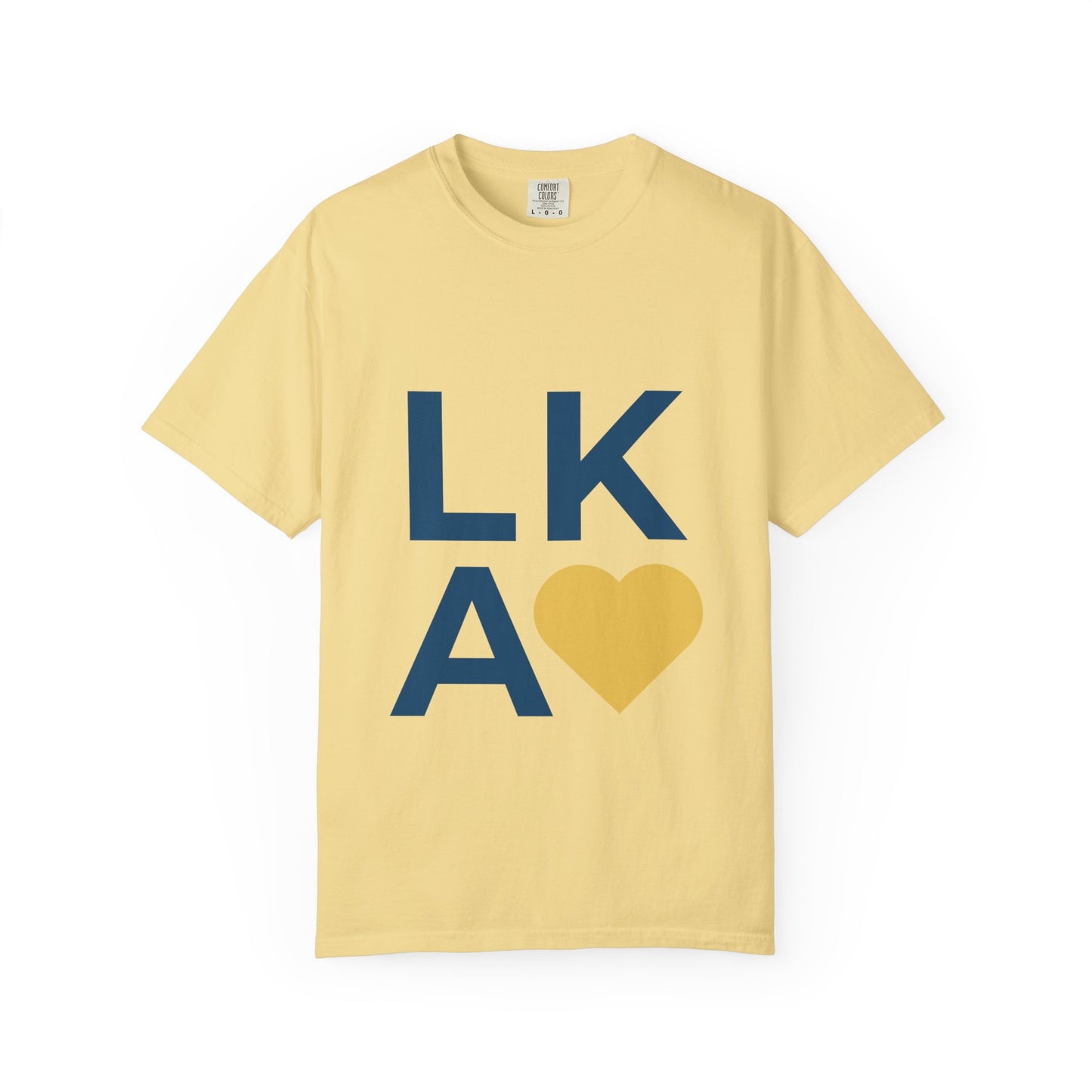 Unisex Garment-Dyed T-Shirt with LKA Heart Design, Casual Wear, Gift for Friends, Love T-Shirt, Holiday Apparel, Everyday Comfort