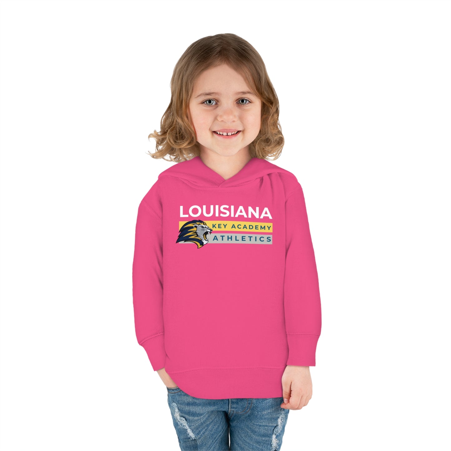 Louisiana Key Academy Striped Athletics Toddler Pullover Fleece Hoodie