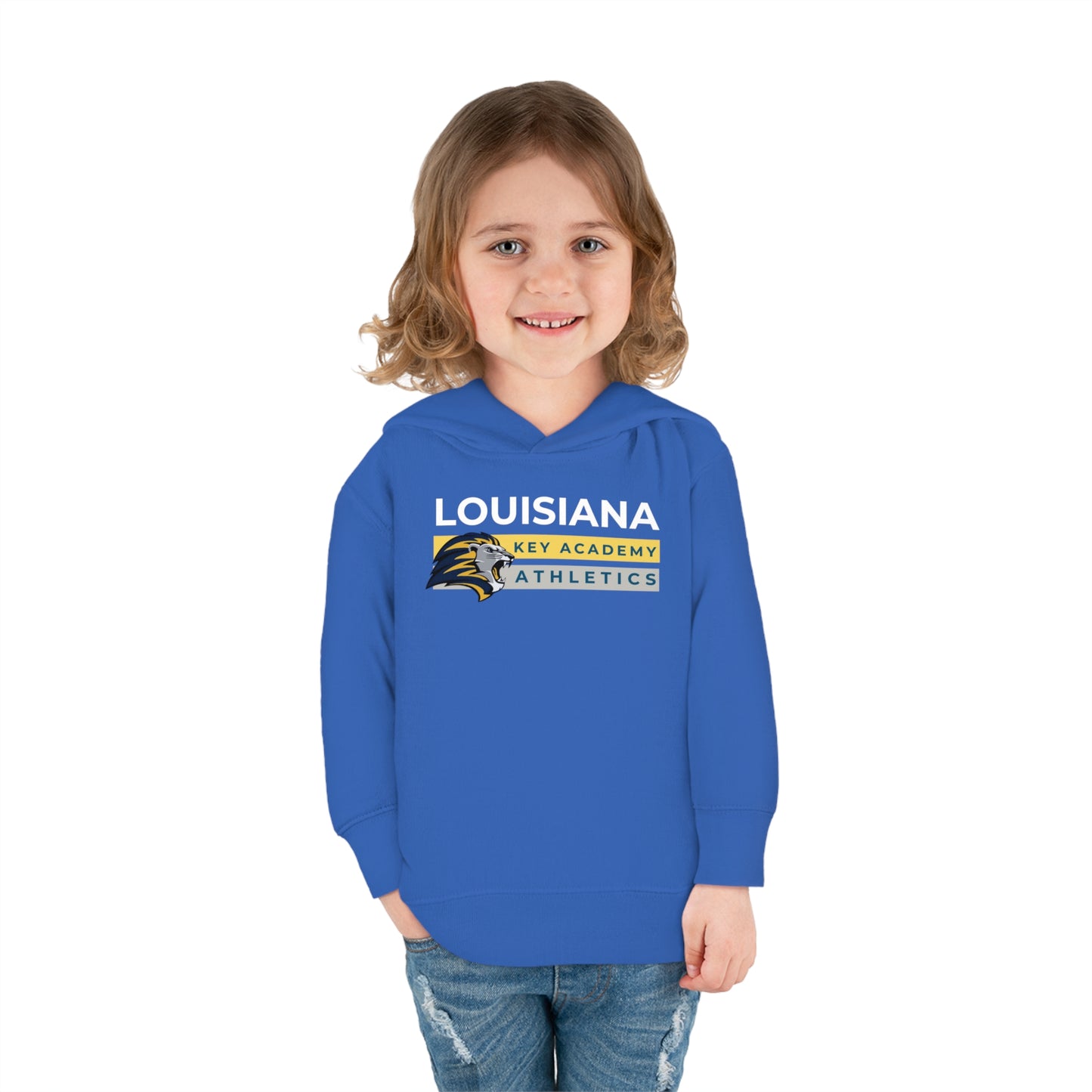 Louisiana Key Academy Striped Athletics Toddler Pullover Fleece Hoodie