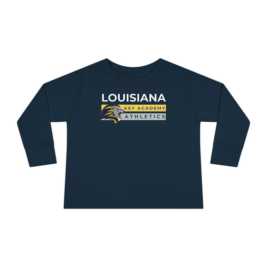 Louisiana Key Academy Striped Athletics Toddler Long Sleeve Tee