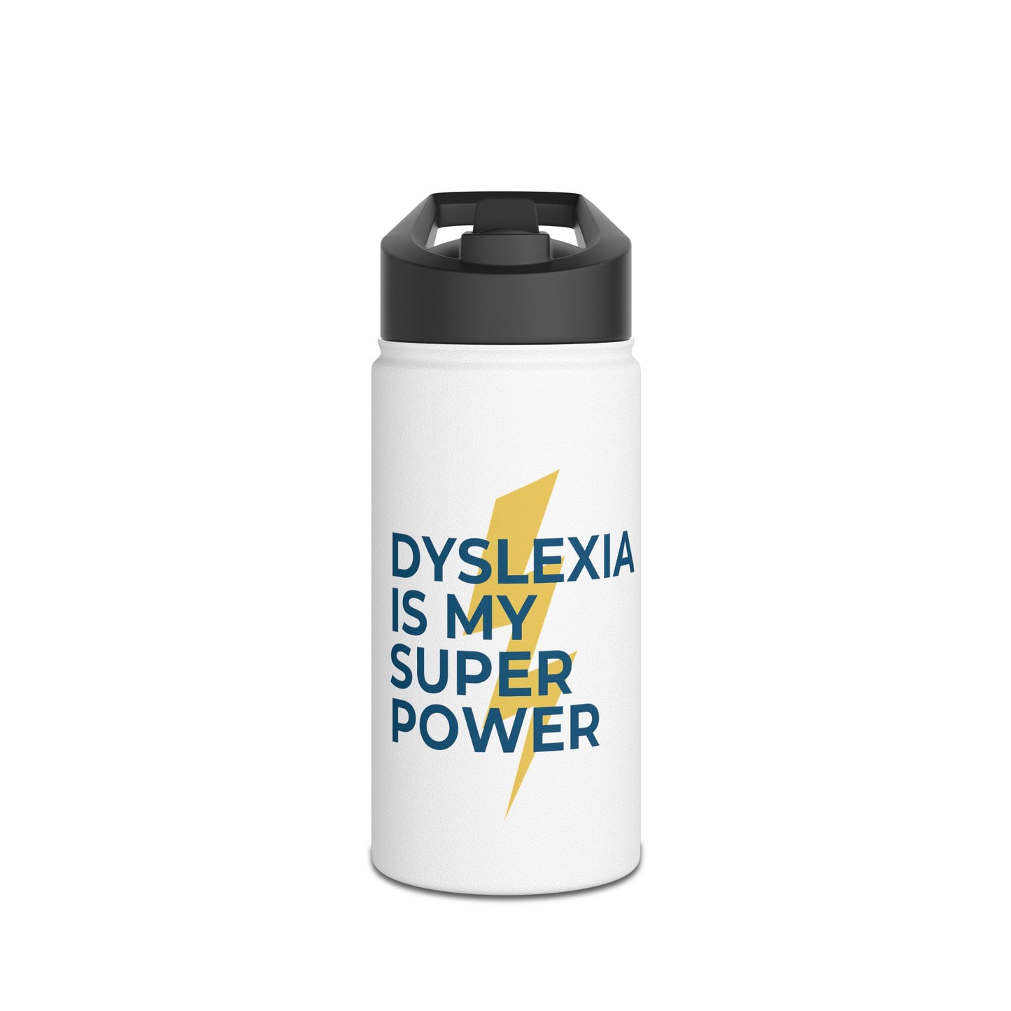 Dyslexia Is My Superpower Lightning Stainless Steel Water Bottle