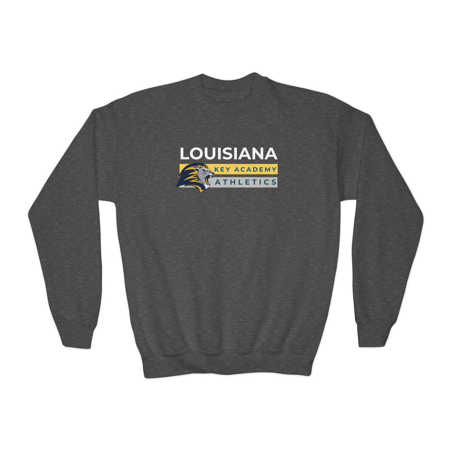 Louisiana Key Academy Striped Athletics Youth Crewneck Sweatshirt