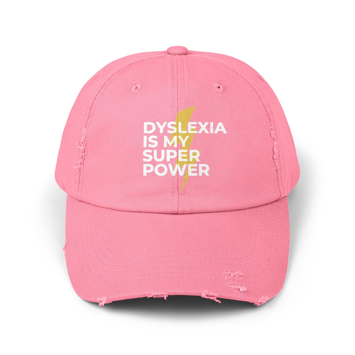 Dyslexia Is My Superpower Lightning Unisex Distressed Hat