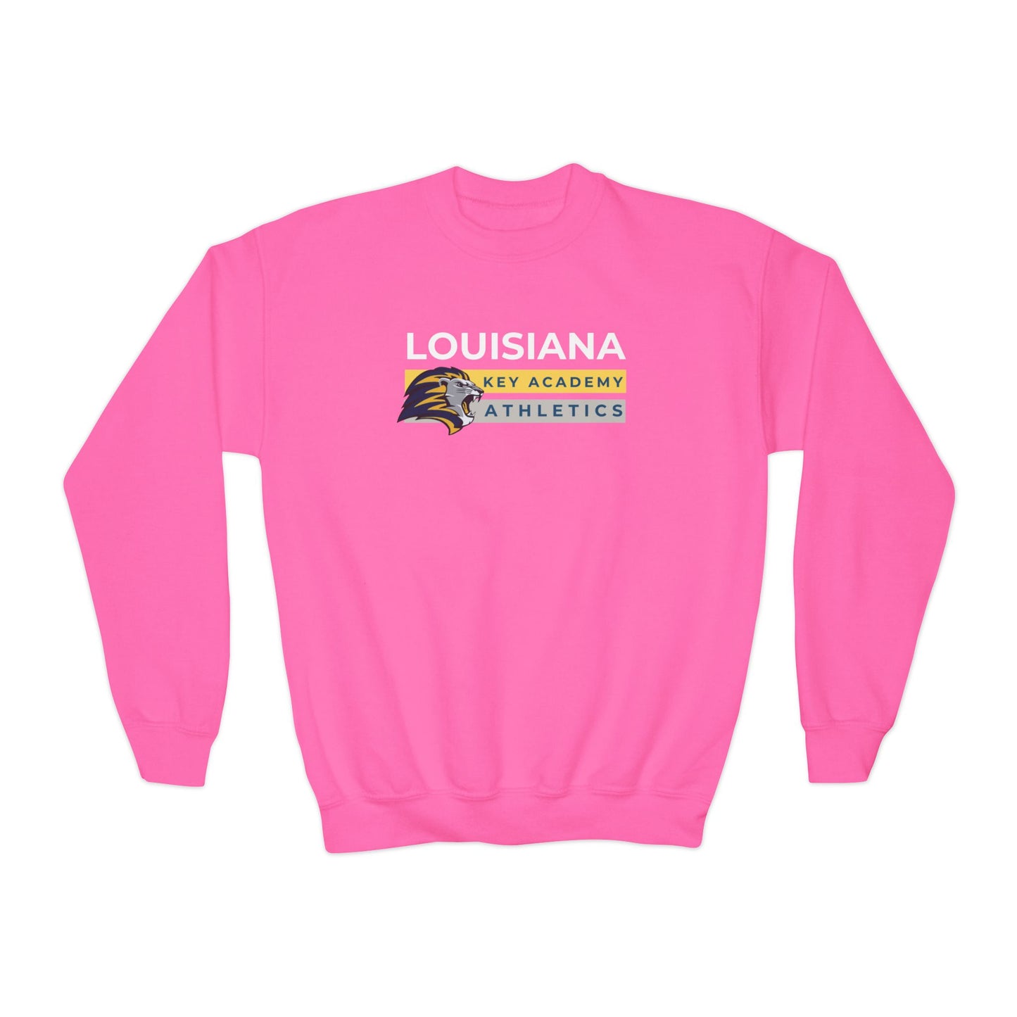 Louisiana Key Academy Striped Athletics Youth Crewneck Sweatshirt