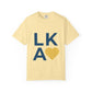 Unisex Garment-Dyed T-Shirt with LKA Heart Design, Casual Wear, Gift for Friends, Love T-Shirt, Holiday Apparel, Everyday Comfort