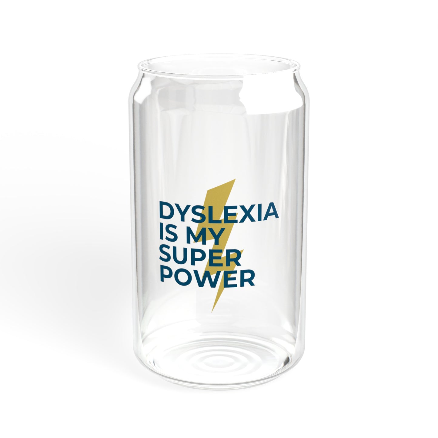 Dyslexia Is My Superpower Lightning Sipper Glass, 16oz