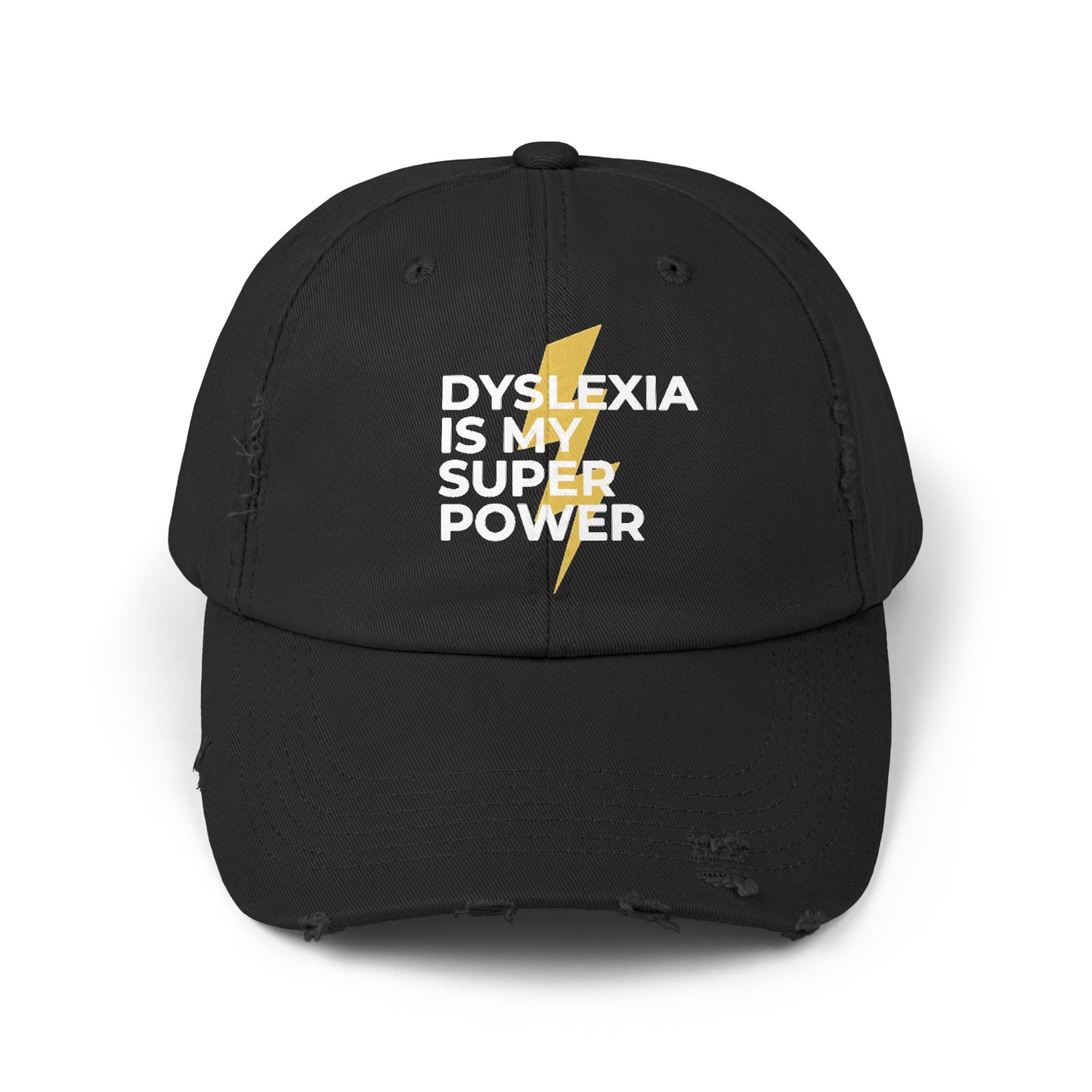 Dyslexia Is My Superpower Lightning Unisex Distressed Hat