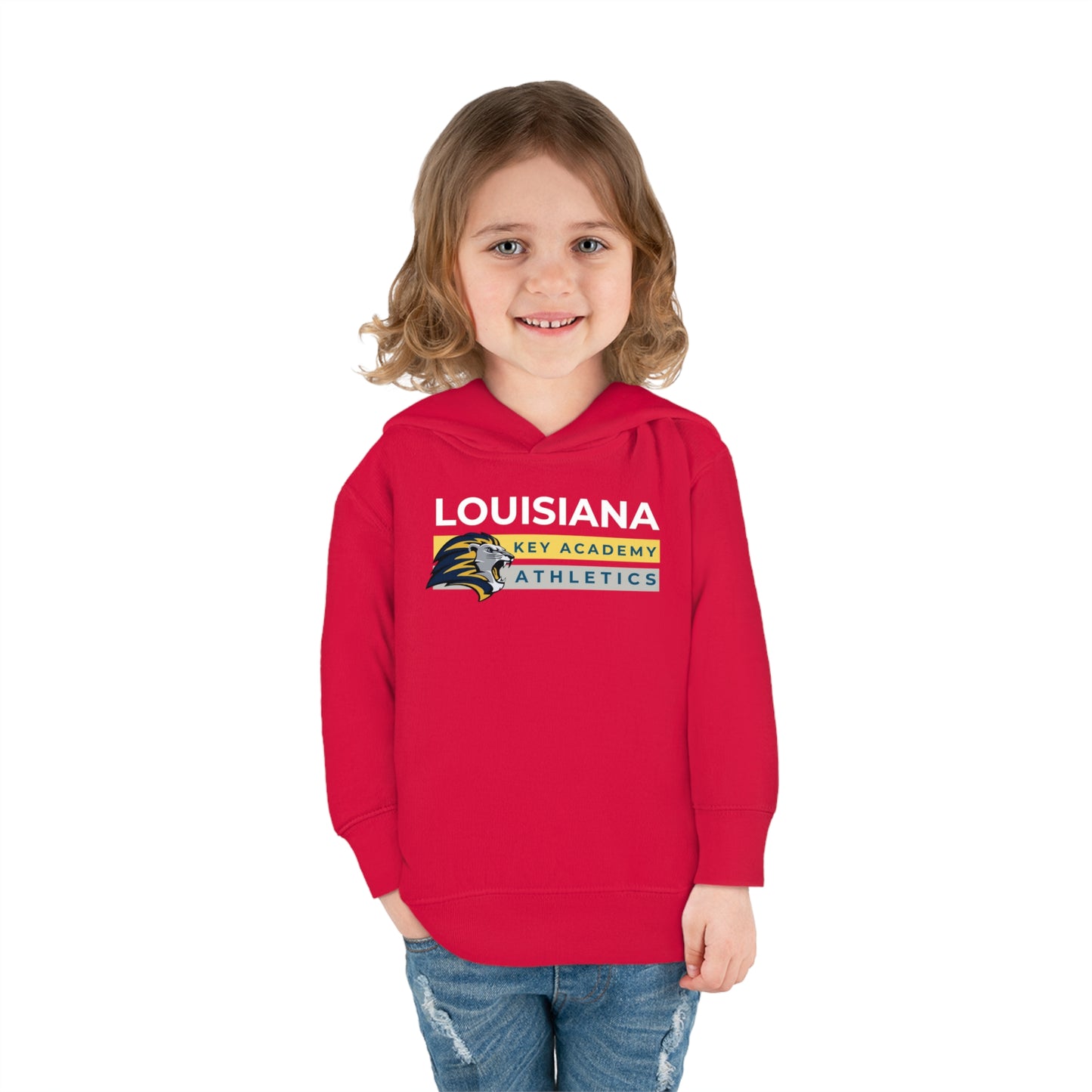 Louisiana Key Academy Striped Athletics Toddler Pullover Fleece Hoodie