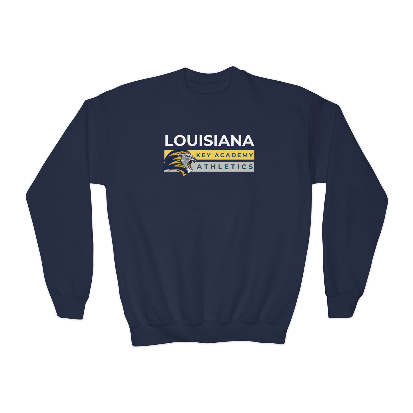 Louisiana Key Academy Striped Athletics Youth Crewneck Sweatshirt