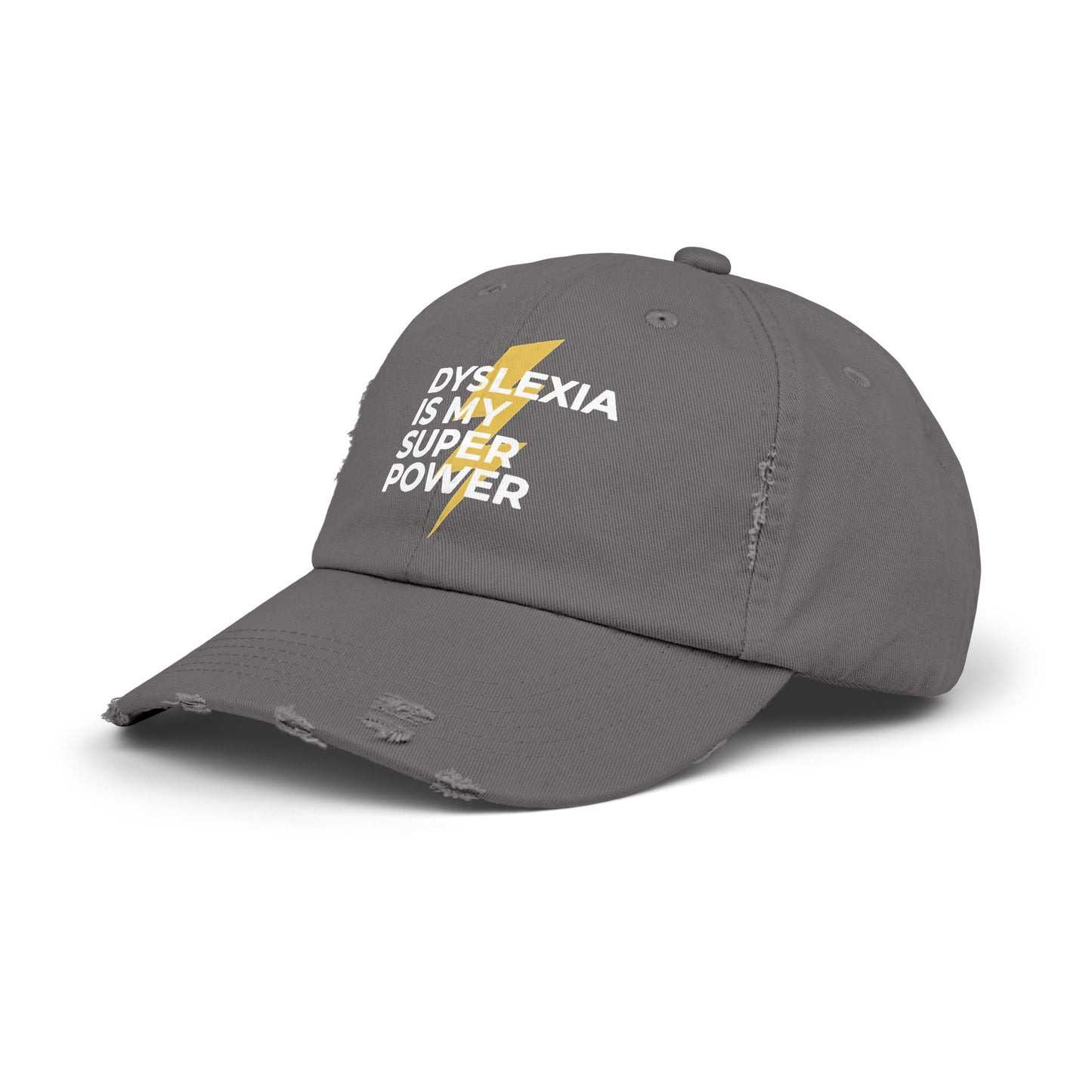 Dyslexia Is My Superpower Lightning Unisex Distressed Hat